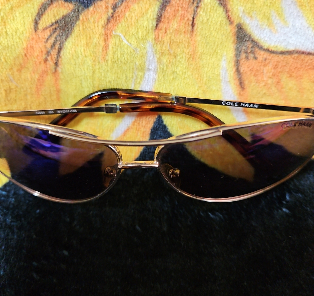 Cole Haan Gold and Brown Sunglasses